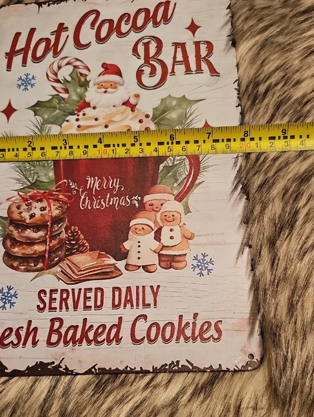 Merry Christmas Hot Cocoa Bar Sign in Red and Cream